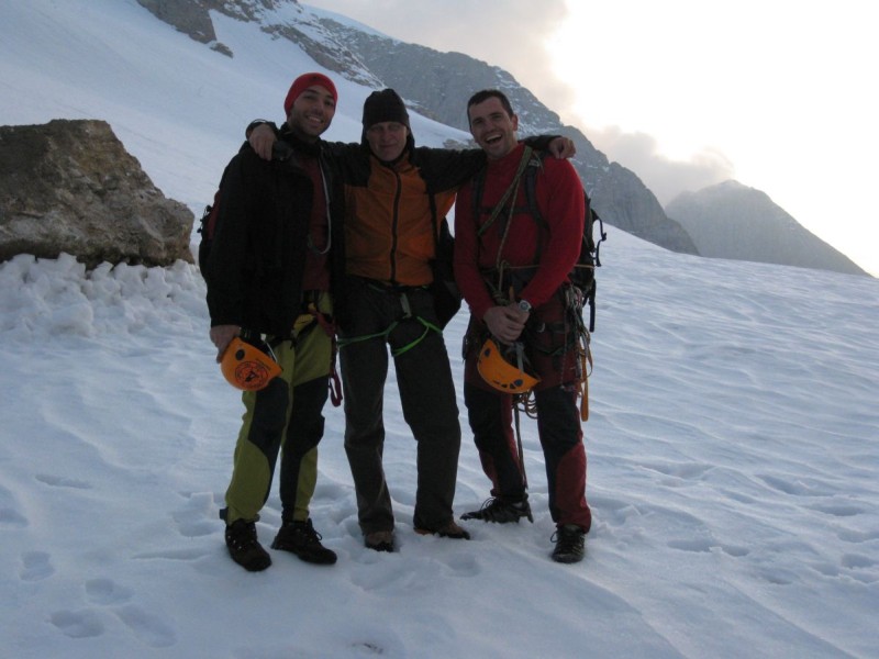 Marmolada buzulu üzerinde Heinz Mariacher ile beraber