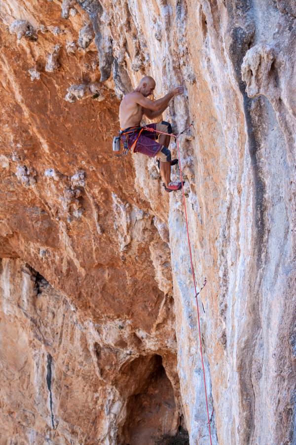 Aris Theodoropoulos ''Calcite Star'' plus 7b+ 40m Galatiani cave Kalymnos (1)