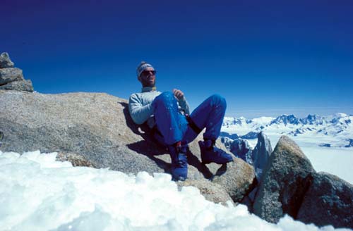 Bubendorfer'i FitzRoy'un zirvesinde görüyoruz.